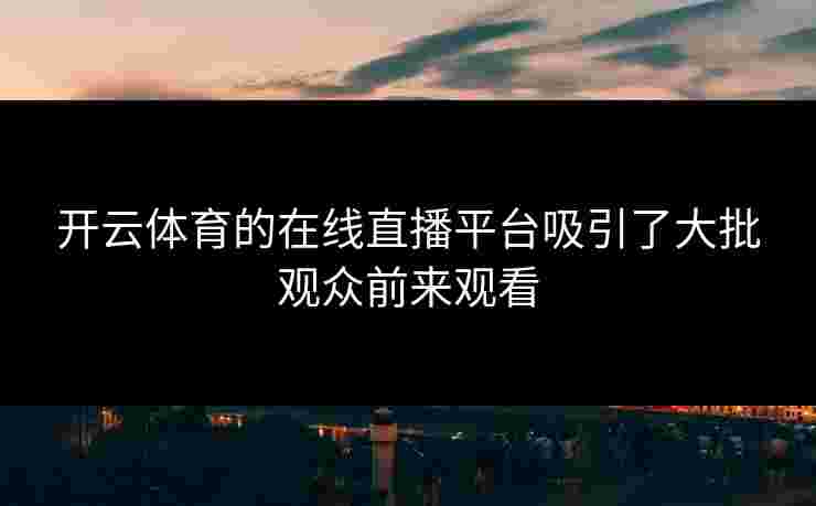 开云体育的在线直播平台吸引了大批观众前来观看