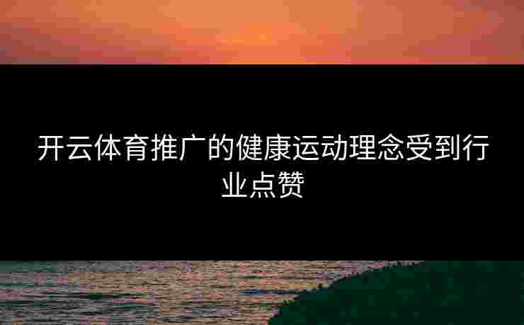 开云体育推广的健康运动理念受到行业点赞